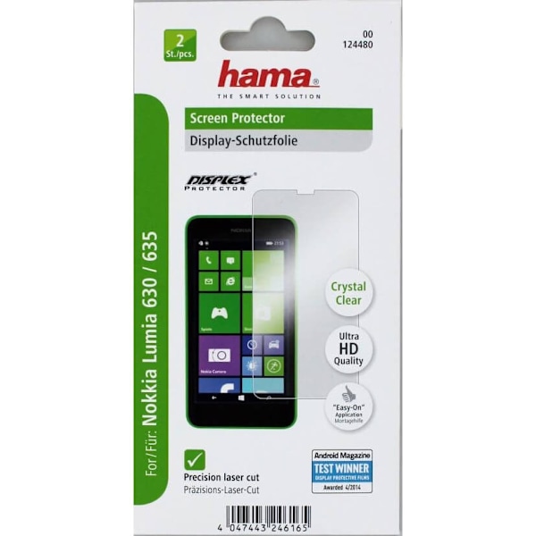Hama Näytönsuoja Nokia 630/635 Crystal Clear 2pack Transparent