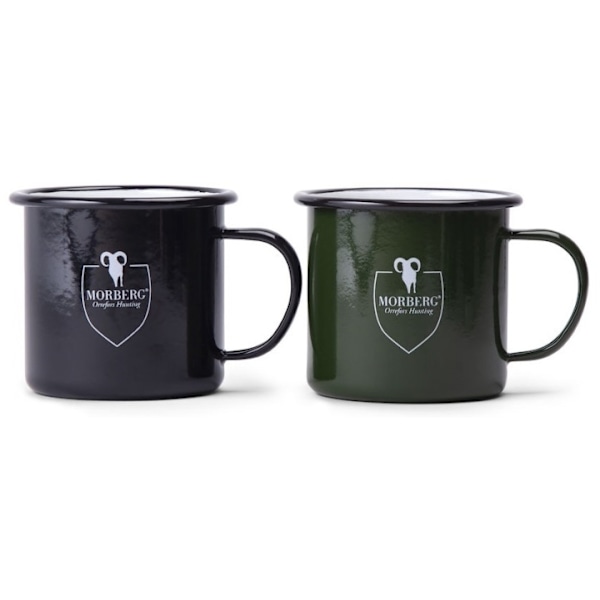 Morberg Orrefors Hunting Emaljerad Metallmugg, Svart