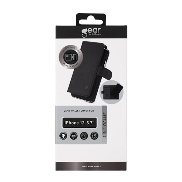GEAR Wallet 2-i-1 Sort - iPhone 12 Pro Max Svart