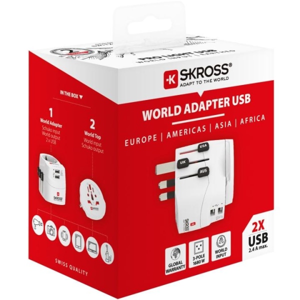 SKROSS Pro Light World Adapter 2xUSB-