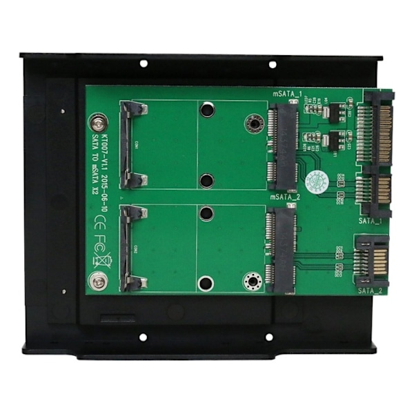 SATA til mSATA x2-konverter, understøtter mSATA SSD: 30*30mm, 30*50mm