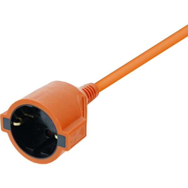 DELTACO yksiosainen jatkojohto, IP20 H05VV-F 3G1.5 20m, Oranssi