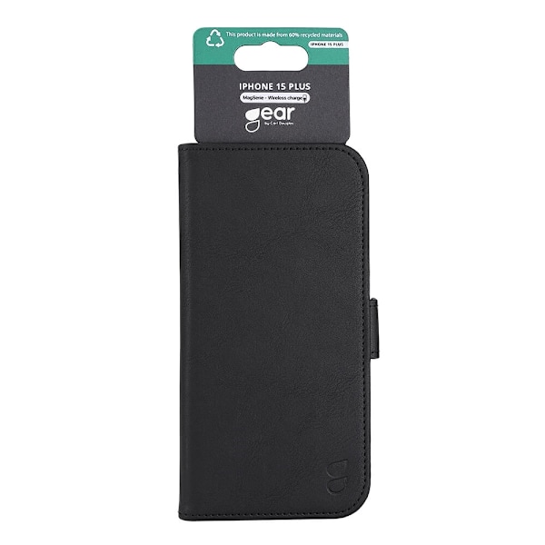 GEAR Classic 3 card Recycled MagSerie iPhone 15 Plus Black Svart