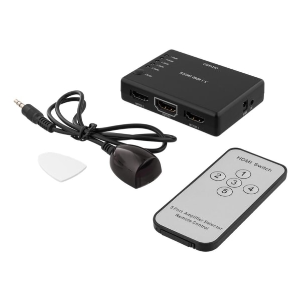 DELTACO HDMI Switch, 5 inputs to 1 output, 4K in 60Hz, 7.1, blac