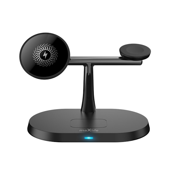Maxlife MXWC-03 - 3-i-1 Trådløs Ladestation, 15W, Sort