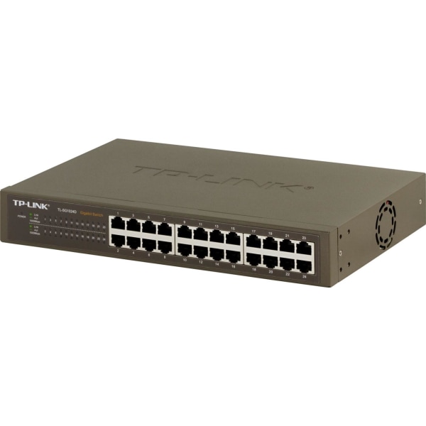 TP-LINK, netværksswitch, 24-ports 10/100/1000Mbps, RJ45, metal,