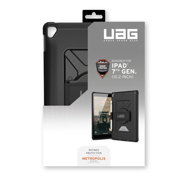 UAG iPad 10.2" 2019 w/handstrop Metropolis BULK Black Svart