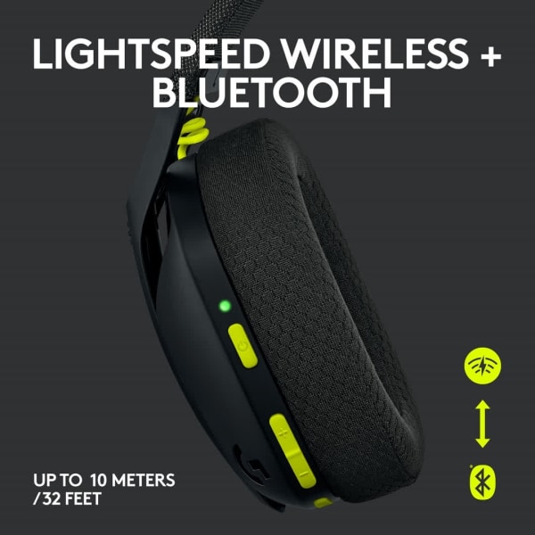 Logitech G435 LIGHTSPEED Wireless Gaming Headset, Black