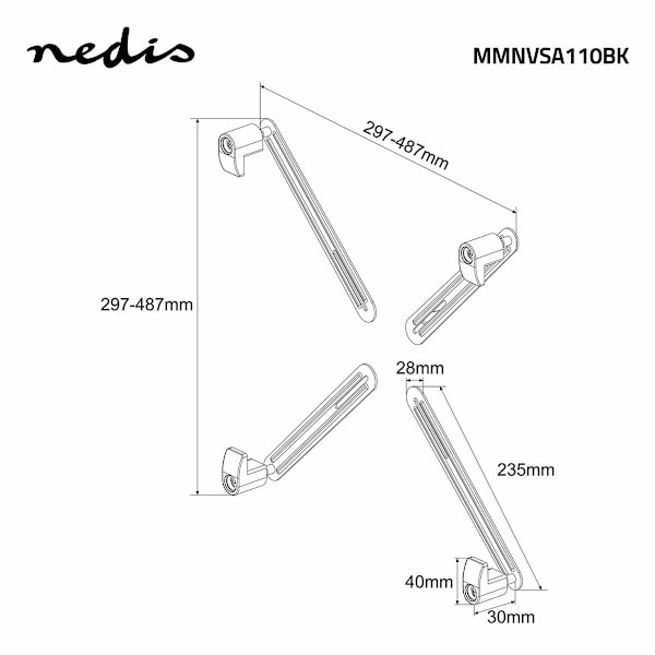 Nedis Adapter Mount Kit | 13 " | 27 " | Maksimal vægt: 8 kg