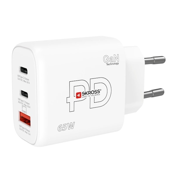 SKROSS Power Charger EU 65W GaN Hvid