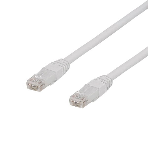 DELTACO U/UTP Cat6a patchkabel, Delta cert, LSZH, 0,3m, vit