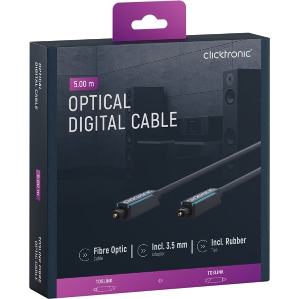 ClickTronic Toslink-kabel Premiumkabel | 1x Toslink-kontakt  1x