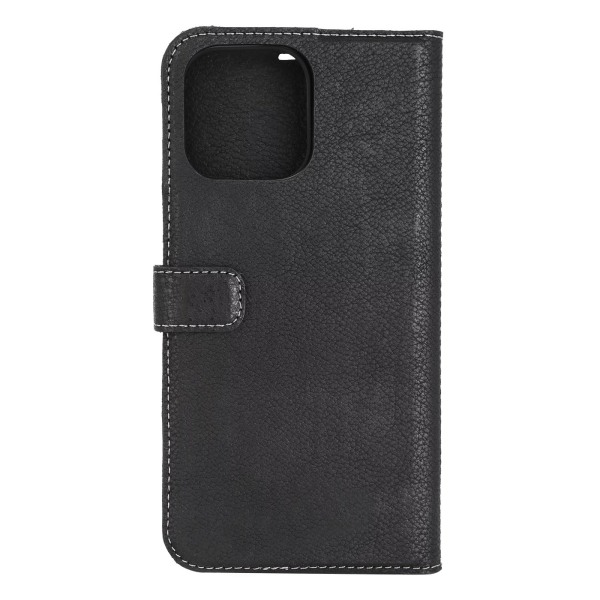 Essentials iPhone 14 Pro Max Leather wallet,detach,Black Svart