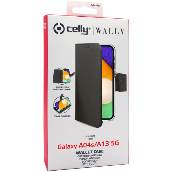 Celly Wallet Case Galaxy A04s / A13 Svart