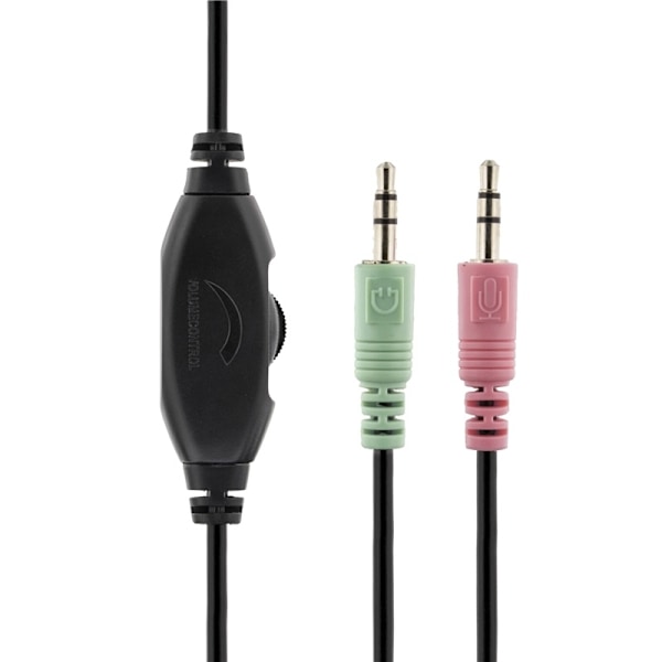 DELTACO headset, 32 Ohm, äänensäätö kaapelissa, 2,5 m, m Svart