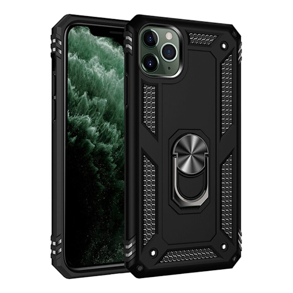 Matkapuhelinkotelo iPhone 15 Pro:lle rengastelineellä, musta Svart