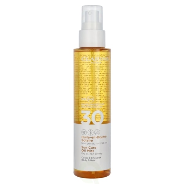 Clarins Sun Care Oil Mist Body & Hair SPF30 150 ml tør olie, ikke-