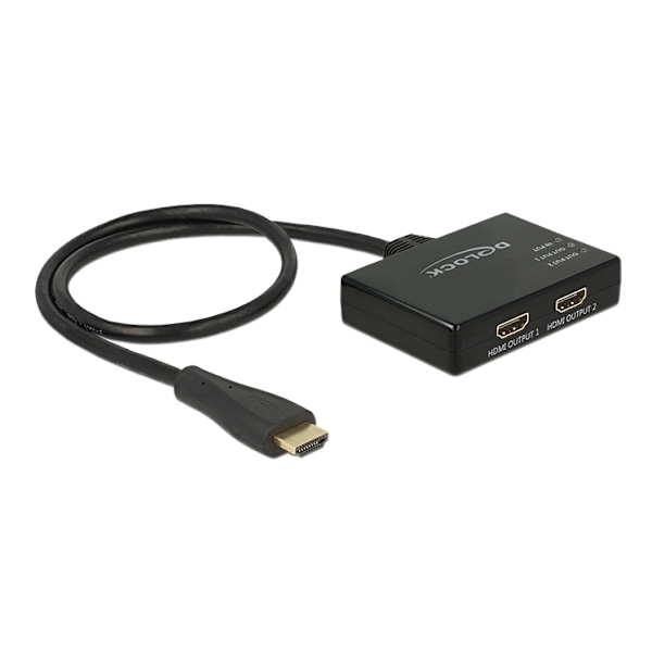 Delock HDMI Splitter 1 x HDMI in > 2 x HDMI out 4K