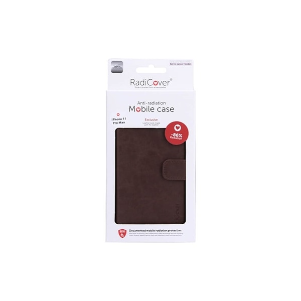 Radicover Strålningsskydd Plånboksväska PU iPhone 11 Pro Max Flipcover Brun 3-Led RFID Brun