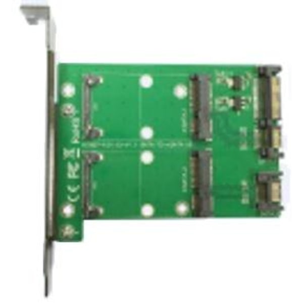 Sovitinkortti 2x mSATA - 2x SATA, PCIe-kortti, 22-pin SATA, vihreä