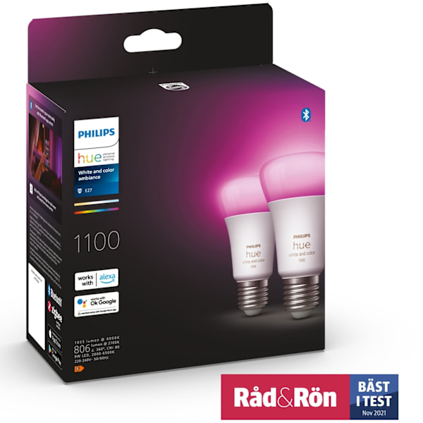 Philips Hue White Color Ambiance E27 1100lm 2-pack