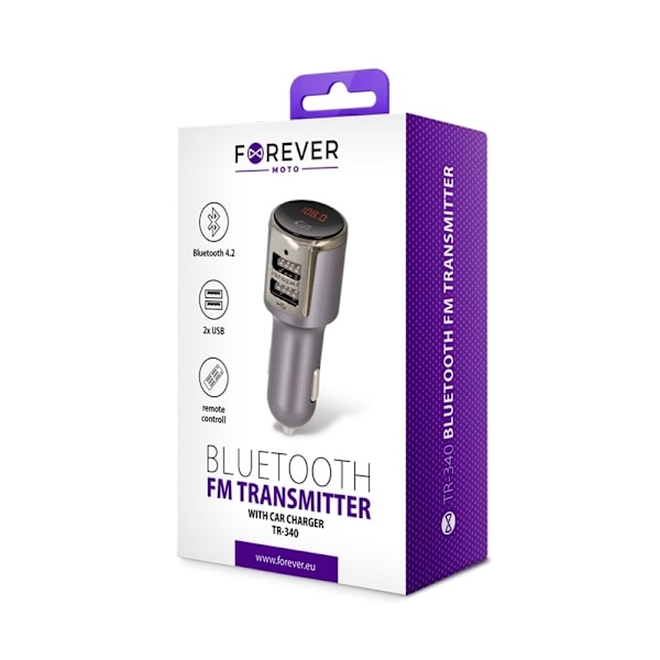 Forever FM-lähetin, Bluetooth, 2x USB-portit, TR-340