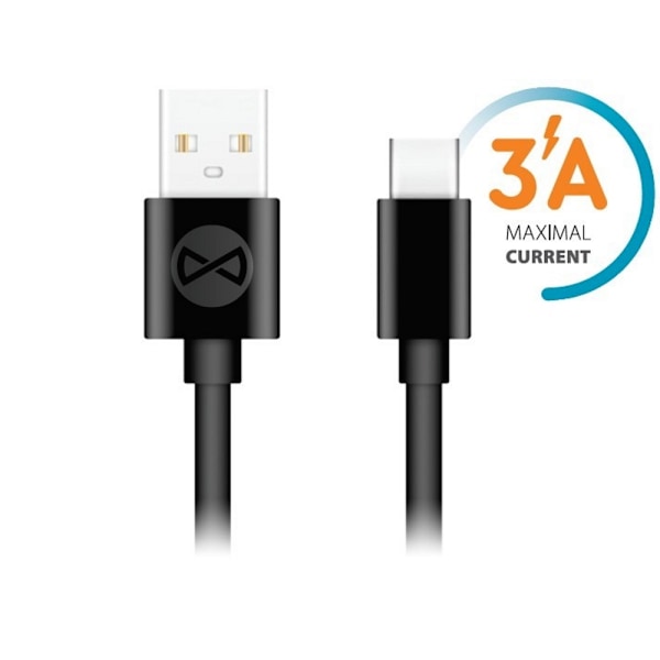 Forever cable USB - USB-C 1,0 m 3A, Black