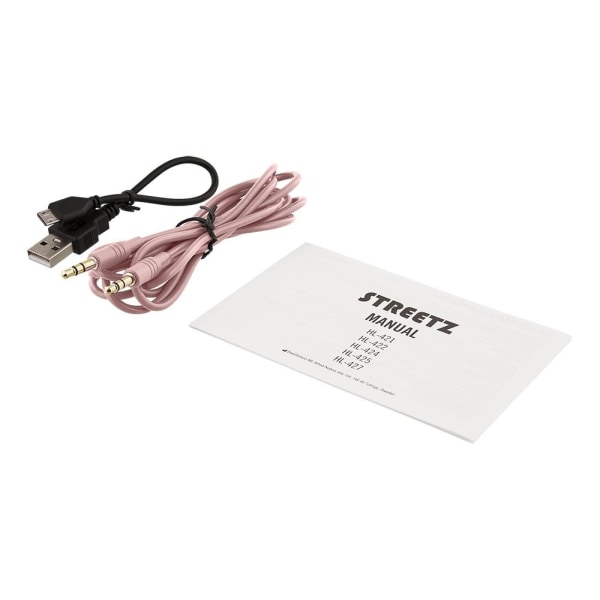 STREETZ Foldable on-ear BT headset, 3.5 mm, pink Rosa