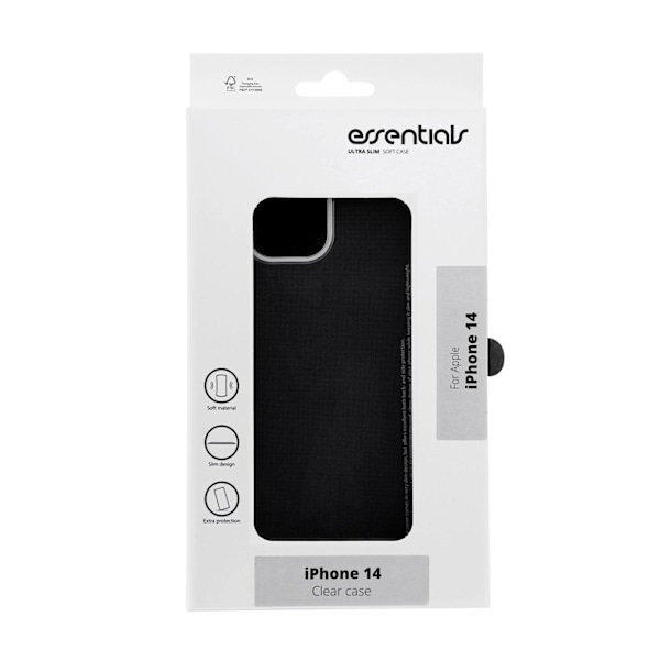 Essentials iPhone 14 TPU back cover, Transparent Transparent