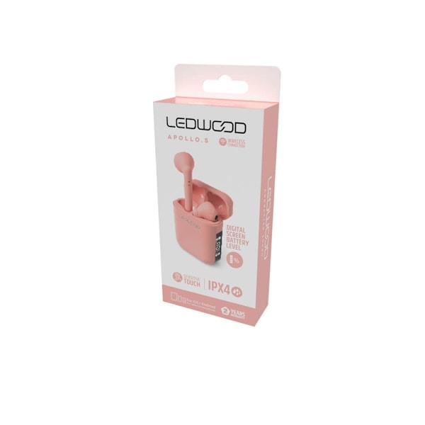LEDWOOD Hovedtelefon Apollo TWS True Wireless In-Ear Pink Mic Rosa