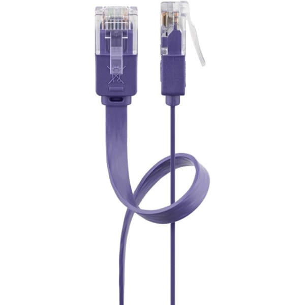 Goobay CAT 6 platt patchkabel, U/UTP, violett kopparledare (CU), 2 m