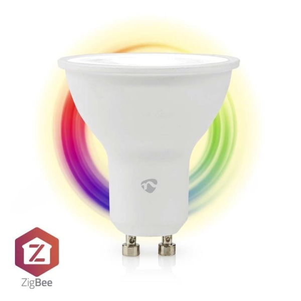 Nedis SmartLife Fuld Farve Pære | Zigbee 3.0 | GU10 | 345 lm | 4.7 W | RGB / Varm til kølig hvid | 2200 - 6500 K | Android™ / IOS | Spot | 1 stk