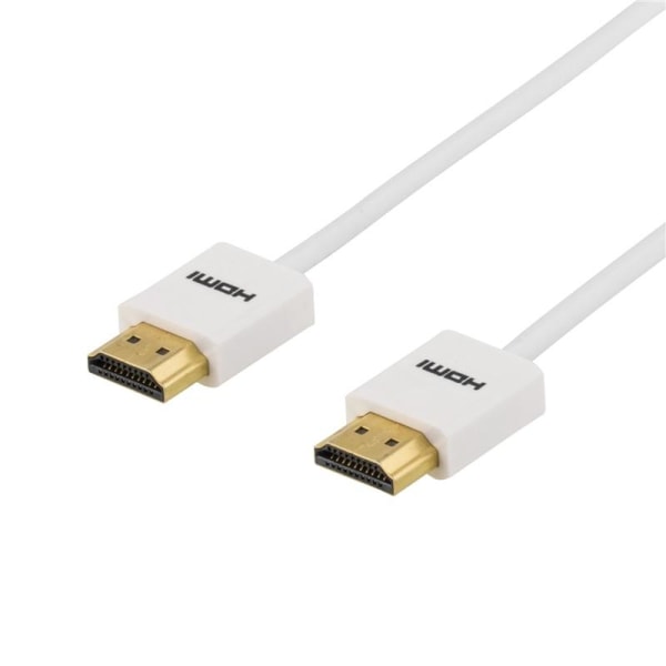 Deltaco tunn HDMI-kabel, 2m, vit blister (HDMI-1092A-K)