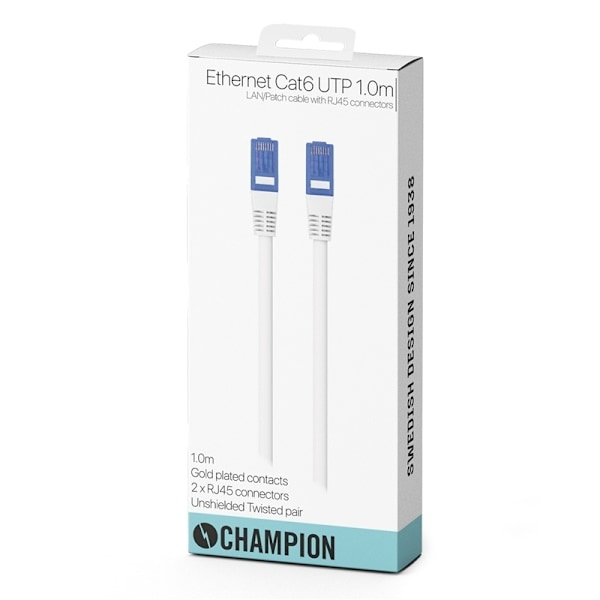 Champion Nätverkskabel CAT6 UTP 1.0m