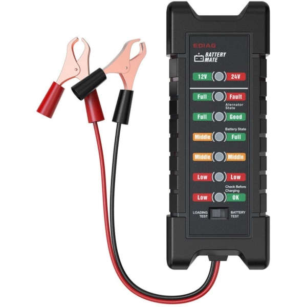 Batteritestare för fordon med LED-Display, 12V/10mA, 24V/30mA