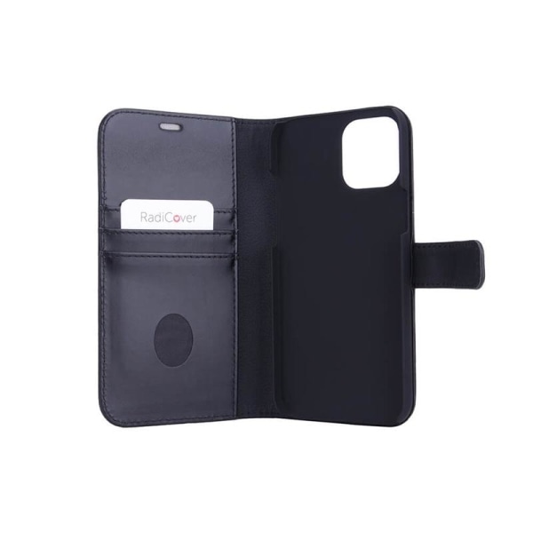 RADICOVER Lompakko iPhone 12 Pro Max Säteilysuojattu 2in1 RFID M Svart