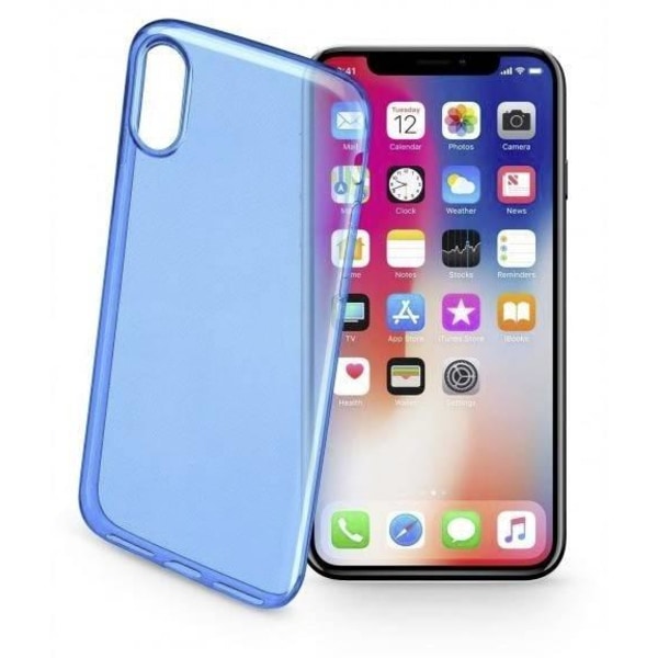 Cellularline Mobilcover i TPU plastik til iPhone X/XS, Mørkeblå Blå