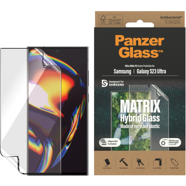 PanzerGlass Matrix skyddsfilm, Easy Aligner, Samsung Galaxy S23 Transparent