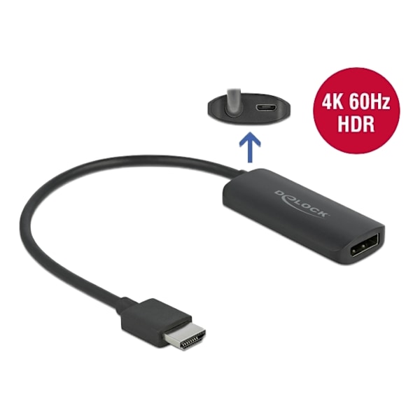 Delock Adapter HDMI-A male to DisplayPort female 4K 60 Hz