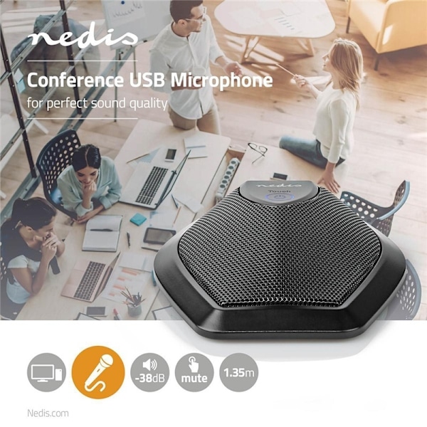 Nedis Mikrofon | Används för: Dator / Skrivbord | Trådbundet | 1x USB