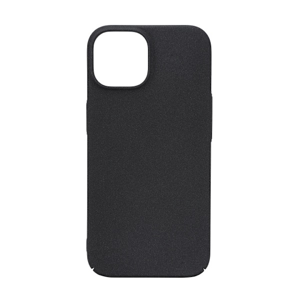 Essentials iPhone 15 sandblæst bagcover, sort/grå Svart