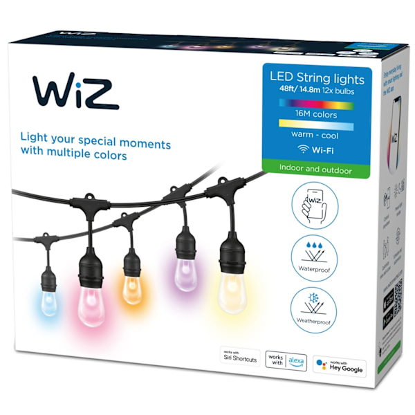 WiZ WiFi Ljusslinga 12 ljuskällor 12W IP65 14,8m