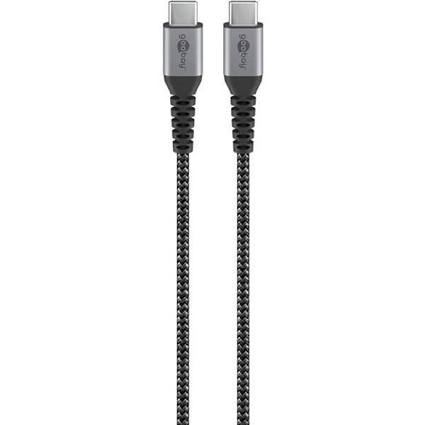 Goobay USB-C™-till-USB-C™-textilkabel med metallkontakter 1 m elegant och extra robust anslutningskabel för enheter med USB-C™-port