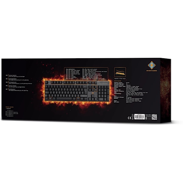 DELTACO GAMING tangentbord med membranbrytare, nordisk layout, orange belysning