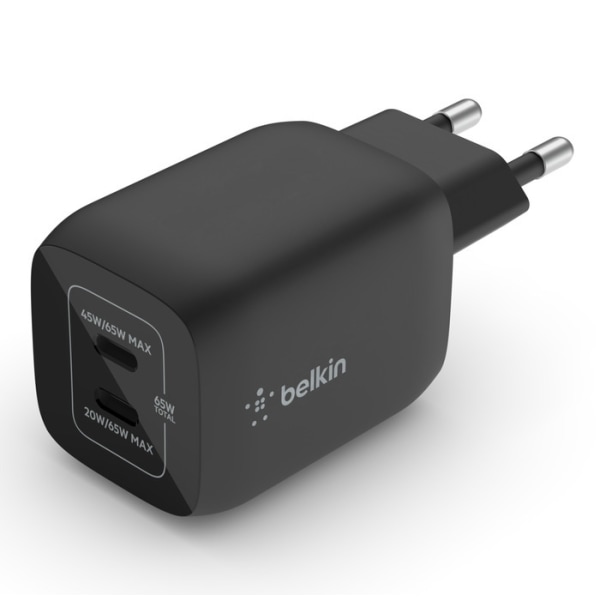 Belkin Boost Charge Pro Dual Port USB-C GaN 65 W PD 3.0 AC oplader
