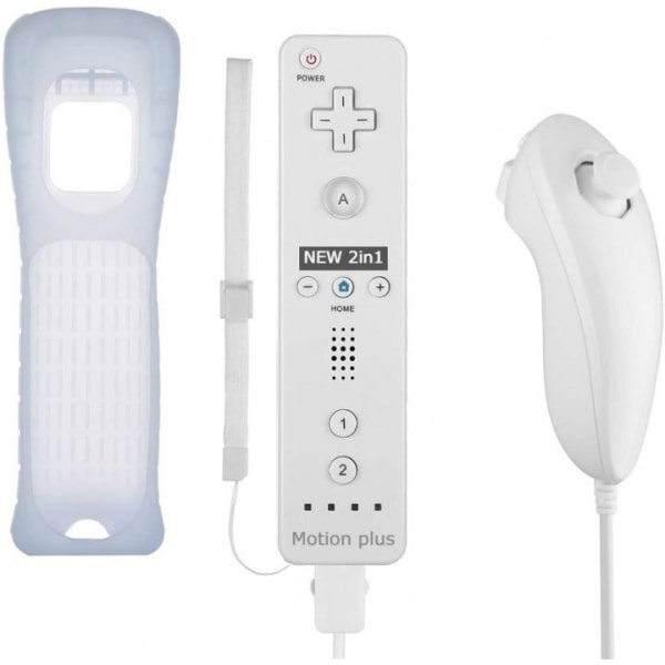 Remote Plus + Nunchuck til Wii-Wii U, hvid