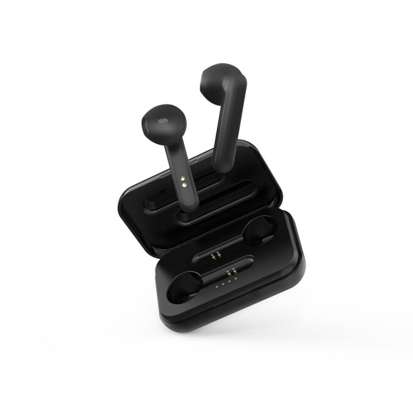 STREETZ True Wireless Stereo earbuds with charging case, semi-in Svart