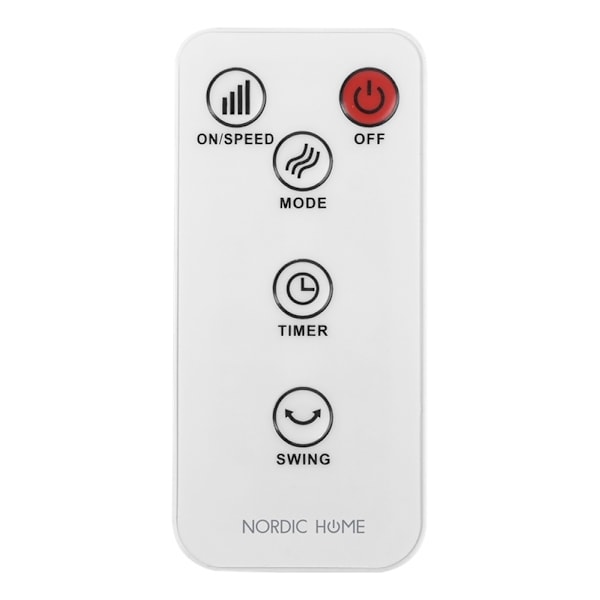 Nordic Home Tornfläkt med låg ljudnivå, oscillerande, timerfunktion, 4
