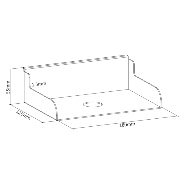 DELTACO OFFICE Dokument- og tilbehør hylde til rillepanel (DELO-0151)