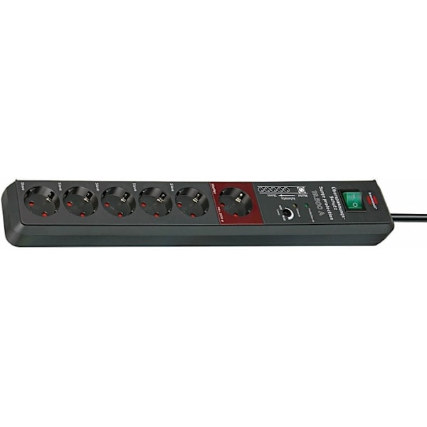 Brennenstuhl grenuttag med 6xCEE 7/4 uttag, 1xCEE 7/4, 3m kabel, sv (1159490966)